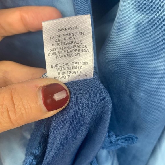 INA Blue Tie‎ Dye Dress with Fringe Tassels Sz M - Picture 10 of 10